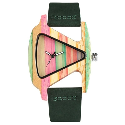 Montre-en-bois-color-e-Unique-pour-femmes-cadran-en-forme-de-Triangle-cr-atif-horloge